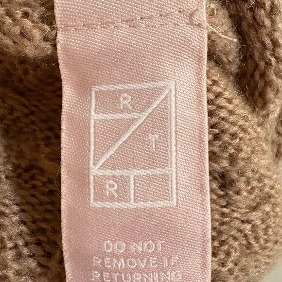 525 America Brown Cable Knit Shoulder Pad Sweater Size S - Picture 6 of 8